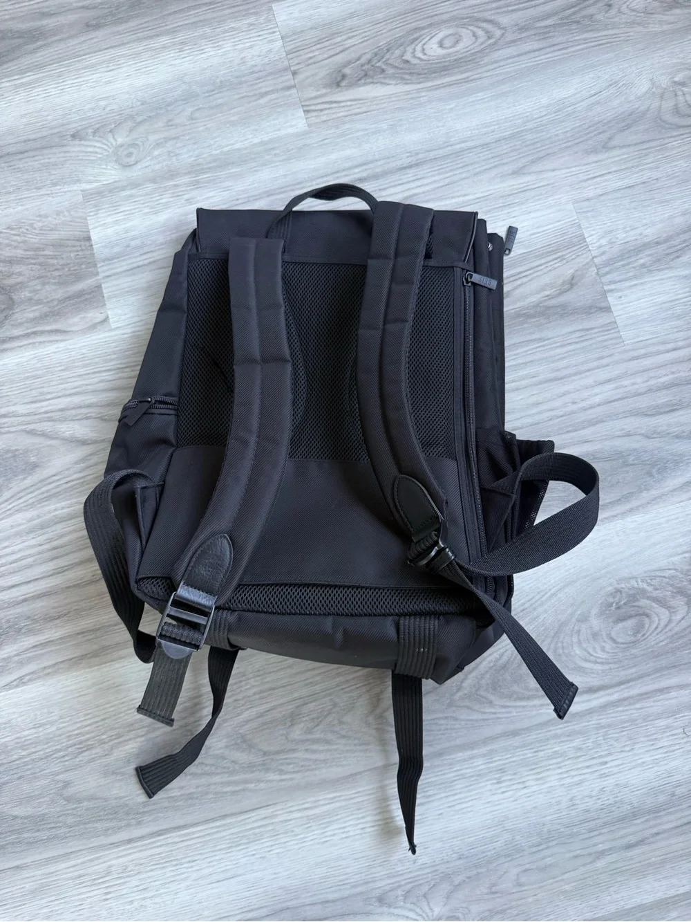BEIS Black Convertible Laptop Backpack with Front Zip Pocket